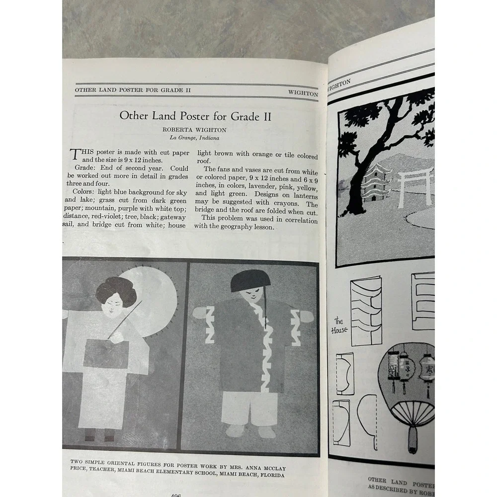 Vintage School Arts Magazine April 1927 Art Education Crayola Ad Oriental Design